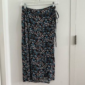 Wild Fable floral wrap midi skirt